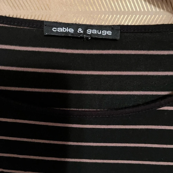 CABLE & GAUGE~STRIPED BLOUSE~S-M - Picture 2 of 5